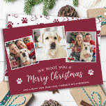 Tarjeta Festiva Mascota de perro Collage de fotos personalizado Fe<br><div class="desc">¿Buscando una manera única de difundir alegría por las vacaciones esta temporada? ¡No busque más que nuestras tarjetas de vacaciones de mascota de Navidad We Woof You! Nuestra tarjeta "We Woof You a Merry Christmas" es a la vez linda y moderna, con un mensaje divertido y festivo que seguramente difundirá...</div>