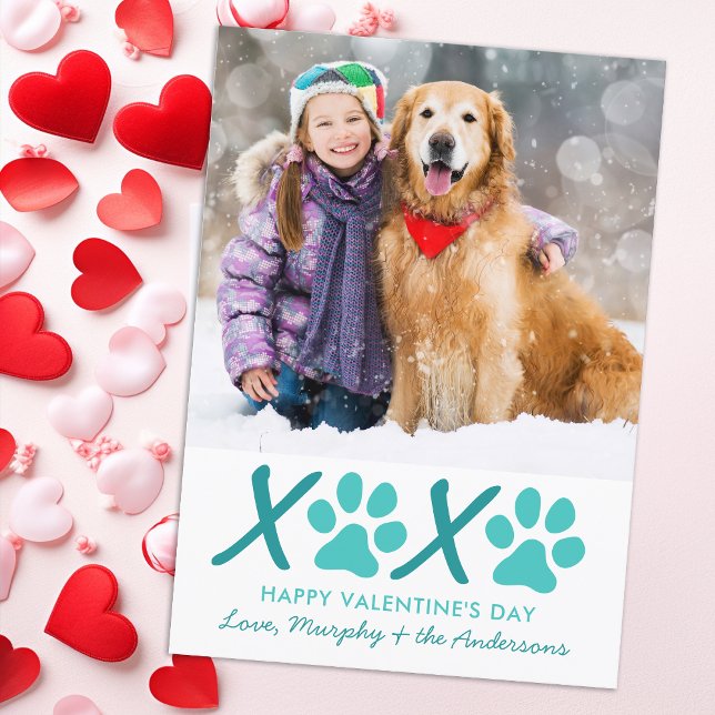 Tarjeta Festiva Mascota de perro personalizado Foto XOXO Día de Sa (Subido por el creador)