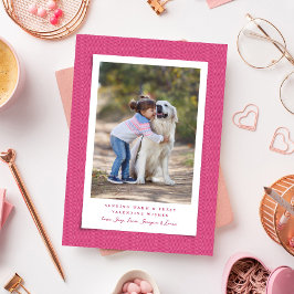 Tarjeta Festiva Mascota El día de San Valentín tibio y tibio, rosa