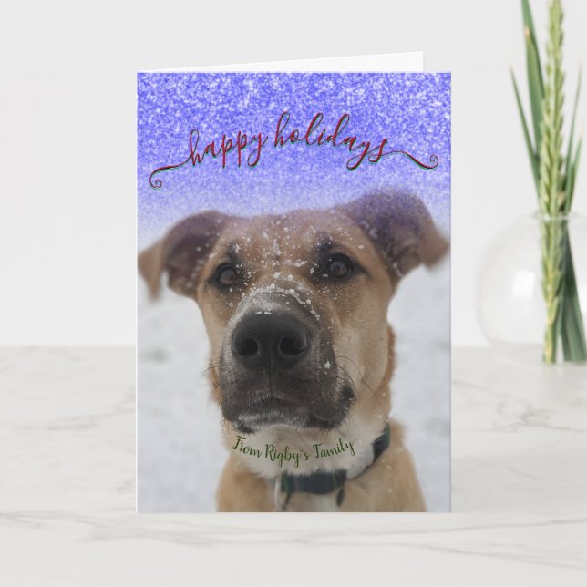 Tarjeta Festiva Mascota Felices Fiestas (Anverso)