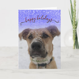 Tarjeta Festiva Mascota Felices Fiestas