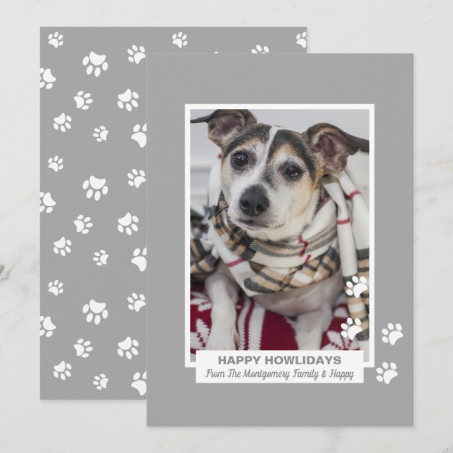 Tarjeta Festiva Mascota feliz de perro de Howlidays con pinturas (Anverso / Reverso)