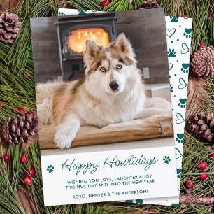 Tarjeta Festiva Mascota lindo foto feliz Navidades de los perros q