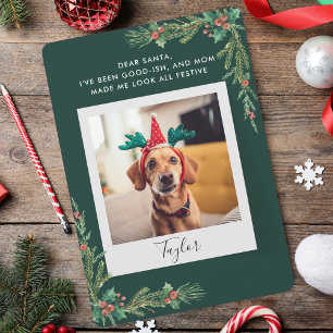 Tarjeta Festiva Mascota lindo guión de foto graciosos Navidades de