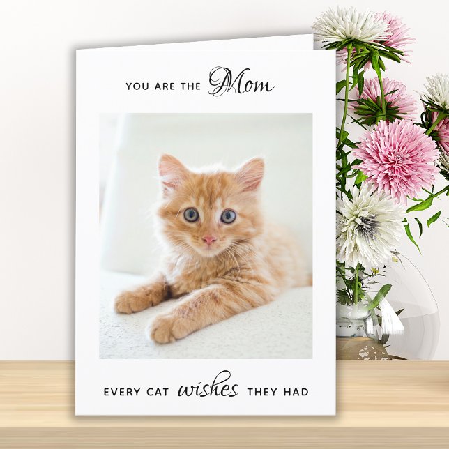Tarjeta Festiva Mascota personalizada foto de gato Día de la madre (Subido por el creador)
