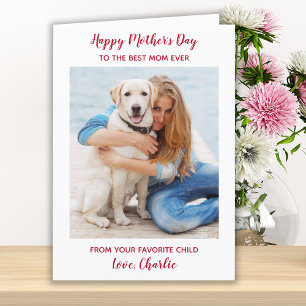 Tarjeta Festiva Mascota personalizado foto de perro mejor madre de