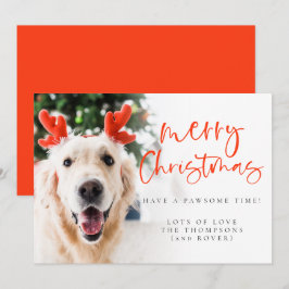 Tarjeta Festiva Mascota personalizado Foto Elegante Script Feliz N