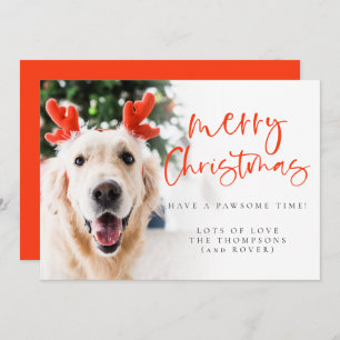 Tarjeta Festiva Mascota personalizado Foto Elegante Script Feliz N