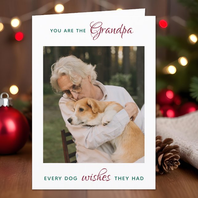 Tarjeta Festiva Mascota personalizado foto perro abuelo Feliz Navi (Subido por el creador)