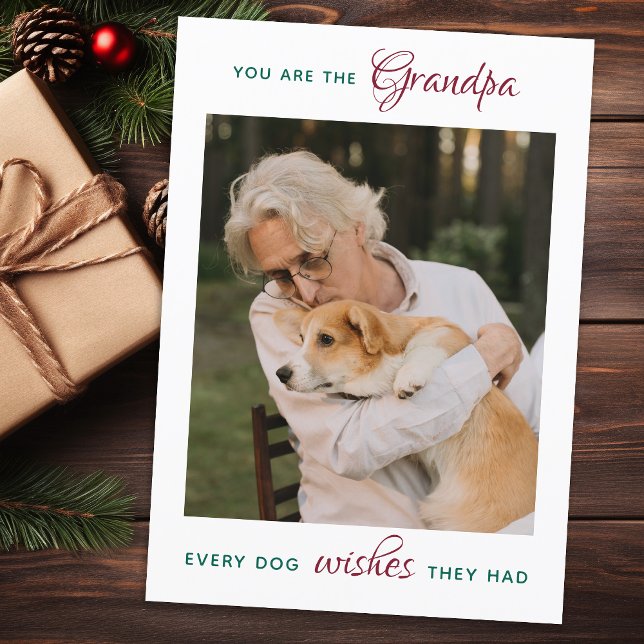 Tarjeta Festiva Mascota personalizado foto perro abuelo Feliz Navi (Subido por el creador)