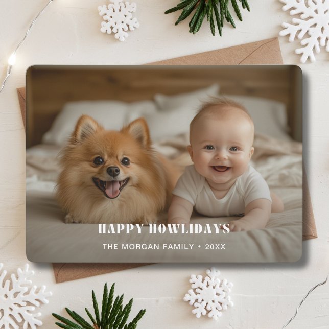 Tarjeta Festiva Mascota retro Navidades felices de fotos de perros (Subido por el creador)