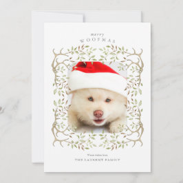 Tarjeta Festiva Mascota ruso Woodland Antler Wreath Foto