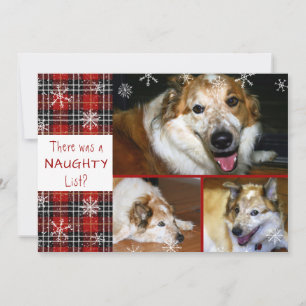 Tarjeta Festiva Mascota traviesa o agradable copo de nieve a cuadr
