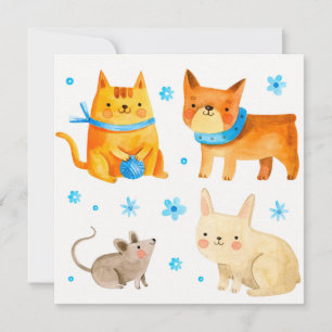 Tarjeta Festiva Mascotas