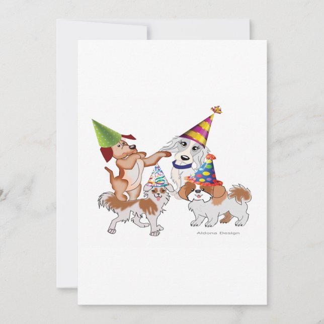 Tarjeta Festiva Mascotas de fiesta (Anverso)