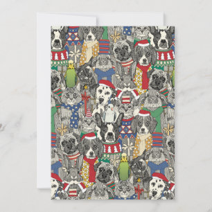 Tarjeta Festiva mascotas navidades