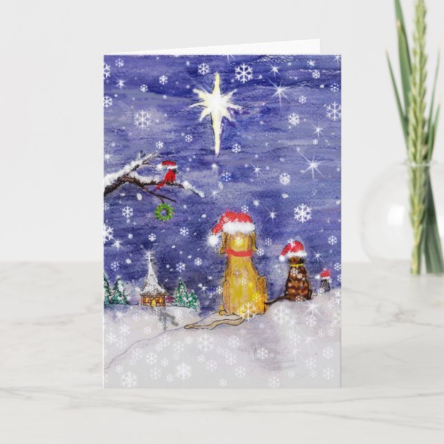 Tarjeta Festiva MASCOTAS navidades (Anverso)