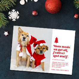 Tarjeta Festiva Mascotas plural divertidos y festivos Navidades de
