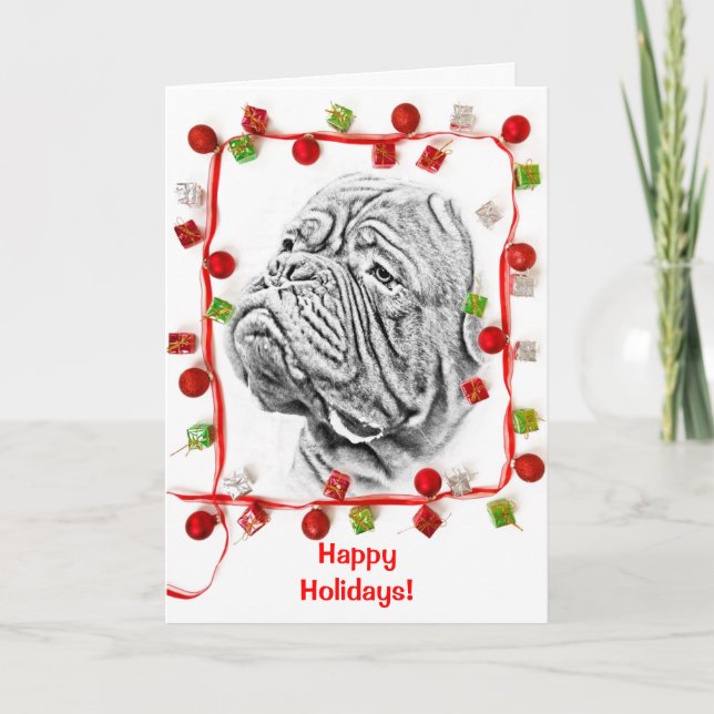 Tarjeta Festiva Mastiff de Francia (Anverso)
