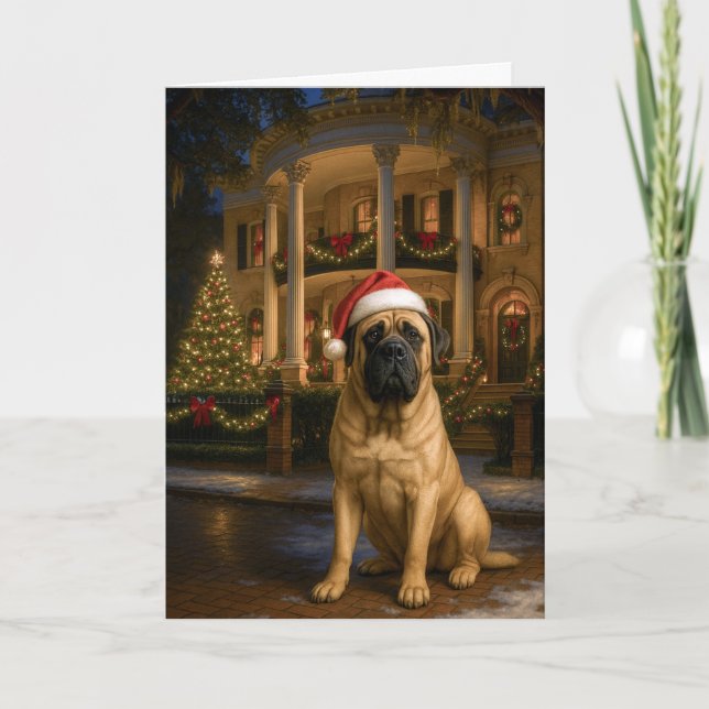 Tarjeta Festiva Mastiff Holiday Card (Anverso)