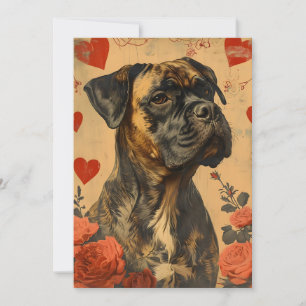 Tarjeta Festiva Mastiff Vintage Día de San Valentín 