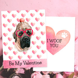 Tarjeta Festiva Mastín inglés te quiero perro día de San Valentín