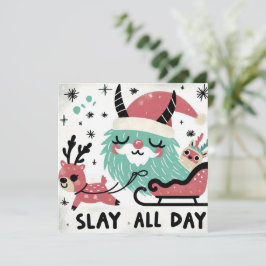 Tarjeta Festiva Mata todo el día trineo de Santa