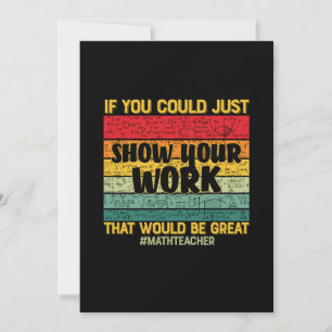 Tarjeta Festiva Matemáticas del profesor de matemáticas si pudiera