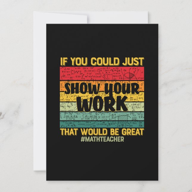 Tarjeta Festiva Matemáticas del profesor de matemáticas si pudiera (Anverso)