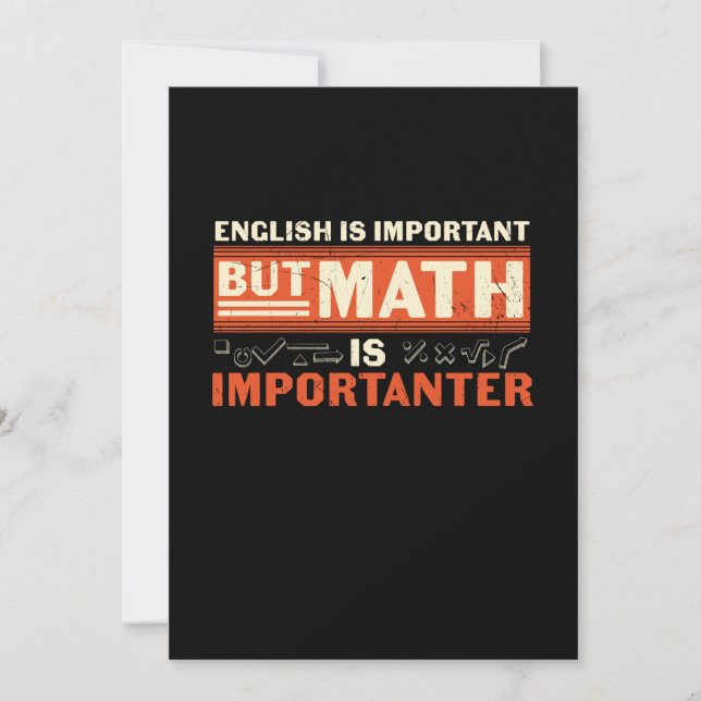Tarjeta Festiva Matemáticas Es Importante (Anverso)