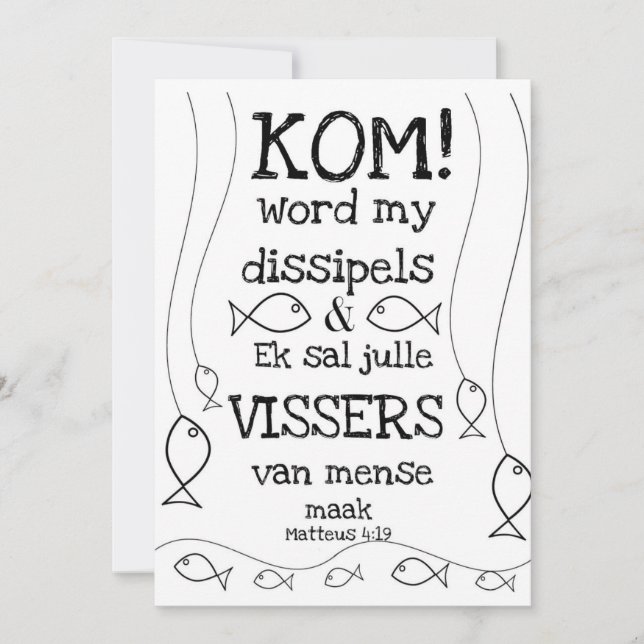 Tarjeta Festiva Mateo 4:19 (Anverso)