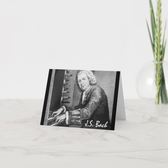Tarjeta Festiva Materia de Johann Sebastian Bach (Anverso)