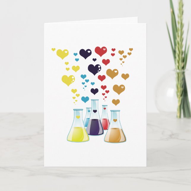 Tarjeta Festiva Matraz, Erlenmeyer, Beaker, Química, Laboratorio (Anverso)