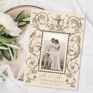 Tarjeta Festiva Matrimonio romántico de vacaciones en antigüedades