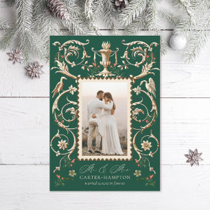 Tarjeta Festiva Matrimonio romántico de vacaciones en antigüedades