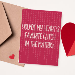 Tarjeta Festiva Matrix Love Funny Cute Día de San Valentín