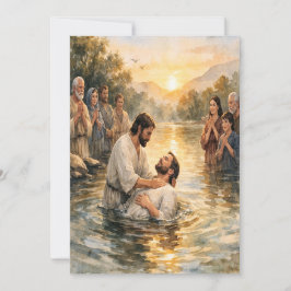 Tarjeta Festiva Matthew 28:19 Baptism Customizable Greeting Card