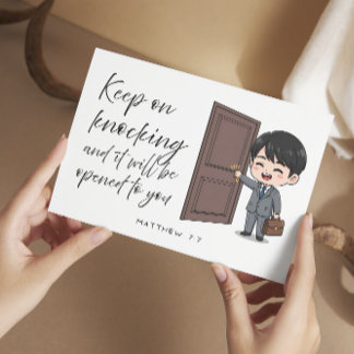 Tarjeta Festiva Matthew 7:7 Bible Scripture Jw Encouragement Card