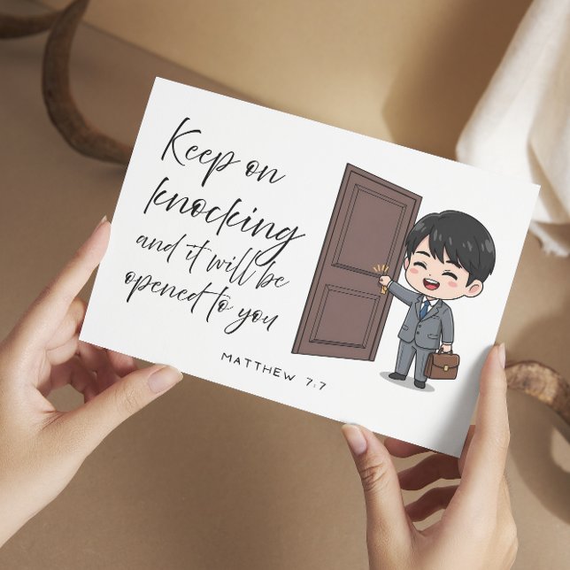 Tarjeta Festiva Matthew 7:7 Bible Scripture Jw Encouragement Card (Matthew 7:7 Jw Encouragement Card)