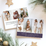 Tarjeta Festiva MAUVE Merry Christmas Elegage 9 Collage Photo<br><div class="desc">Comparte lo más destacado de tu familia con esta tarjeta de Navidades de este año en revisión que presenta un diseño simple, mínimo y limpio. El frente incluye un collage moderno de 6 fotos acompañado del saludo festivo "Feliz Navidad" en un elegante tipo de letra serif sobre un color OSCURO...</div>
