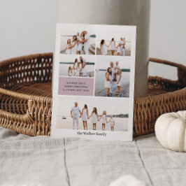 Tarjeta Festiva Mauve Modern Neutral 5 Foto Elegante