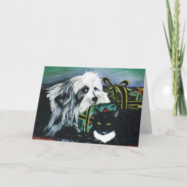 Tarjeta Festiva "Max y Boston" (Anverso)