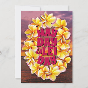 Tarjeta Festiva May Day es Lei Day (personalizable de texto poster