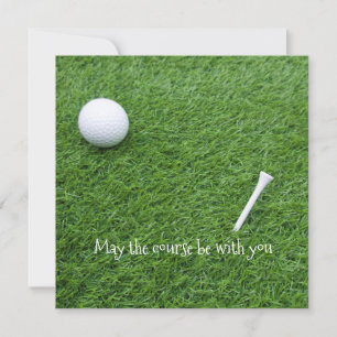 Tarjeta Festiva May the course be with you with golf ball and tee
