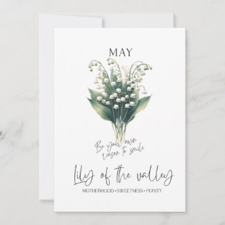 Tarjeta Festiva Mayo Cumpleaños Mes De Nacimiento Flor Lily Del Va