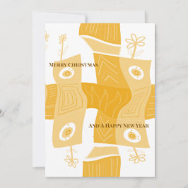 Tarjeta Festiva MAZ Noughts & Wavy Squares Check Ab 7a Christmas