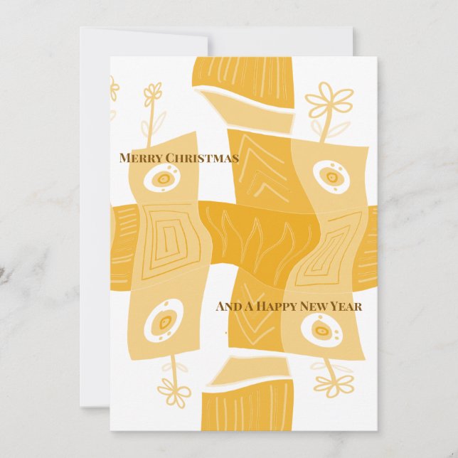 Tarjeta Festiva MAZ Noughts & Wavy Squares Check Ab 7a Christmas (Anverso)