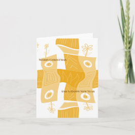 Tarjeta Festiva MAZ Noughts & Wavy Squares Check Ab 7a Christmas