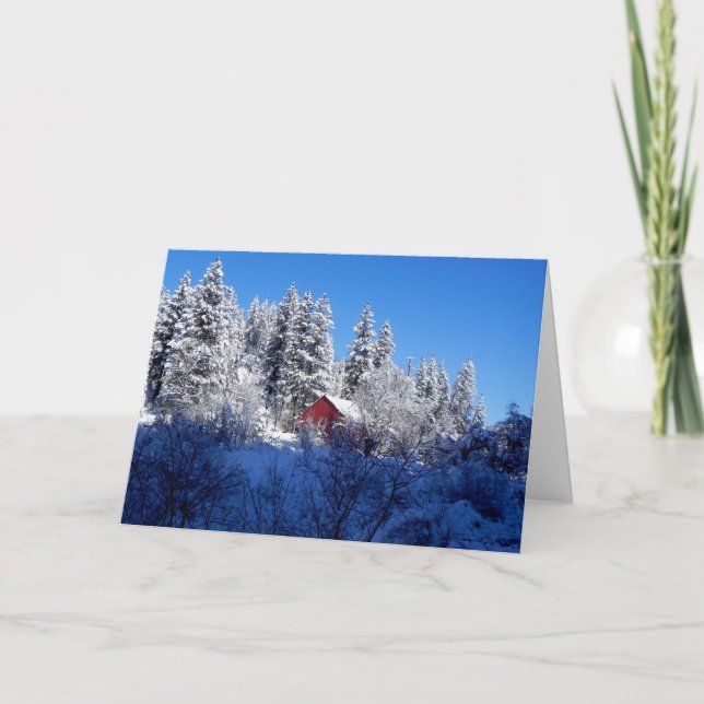 Tarjeta Festiva McCall, escena del invierno de la identificación (Anverso)