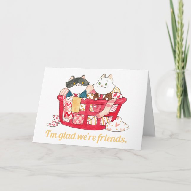 Tarjeta Festiva Me alegro de que seamos amigos de San Valentín (Anverso)